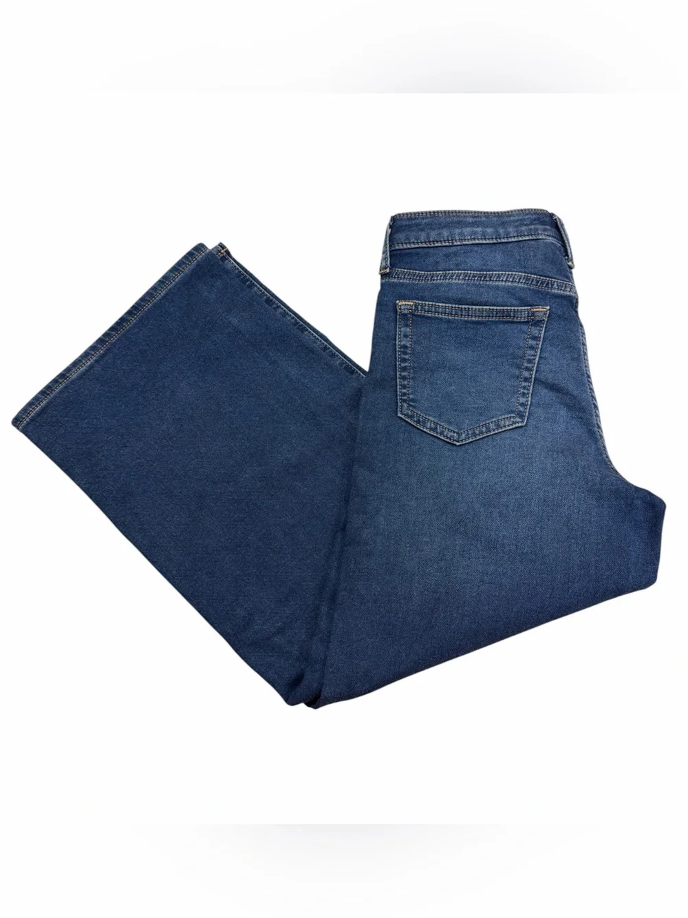 GAP Girls SuperSoft Wide-Leg Ankle Jeans Mid-Wash Blue Size 12